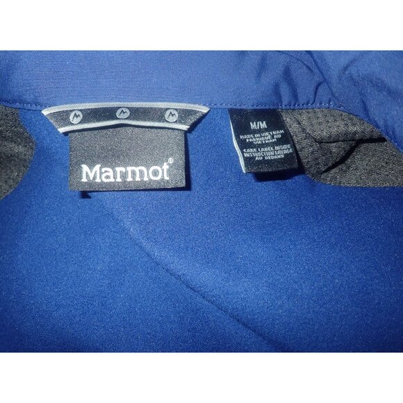 Marmot Mens Approach Vest Medium Blue Full Zip Softshell LOGO READ! gorpcore - Picture 6 of 6